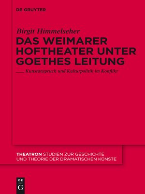 cover image of Das Weimarer Hoftheater unter Goethes Leitung